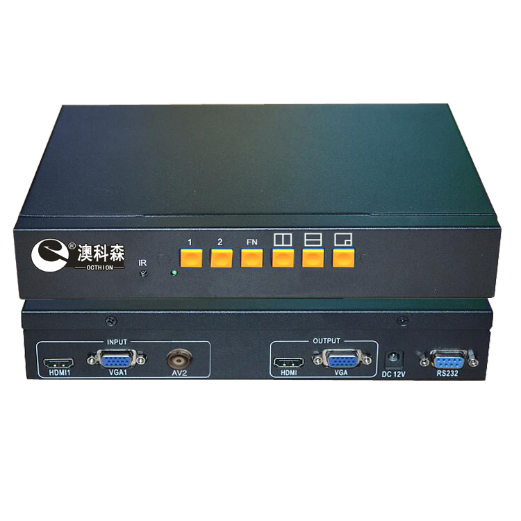 高清AV-VGA二画面分割器(VGA+AV输入,HDMI+VGA输出)
